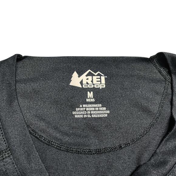 REI CO-OP Men's Black Long-Sleeve Base Layer Top Size M Gorpcore Camping Active - Picture 3 of 4